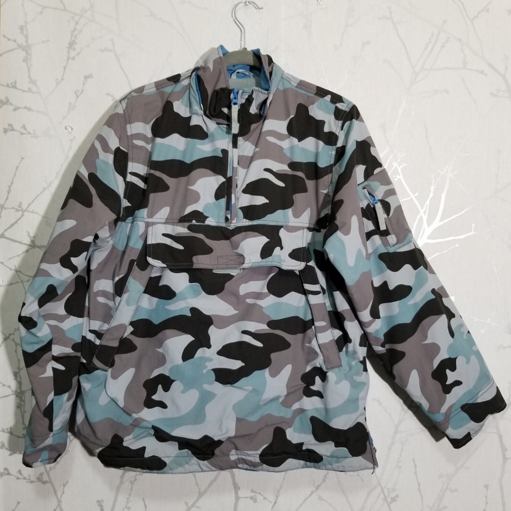Mini Boden Blue Camo Partial Zip Winter Ski Jacket - Picture 1 of 3